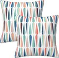 bassyil Mid Century Retro Drop Throw Pillow Covers Decorative Linen Pillow by bassyilCustomizedforlife