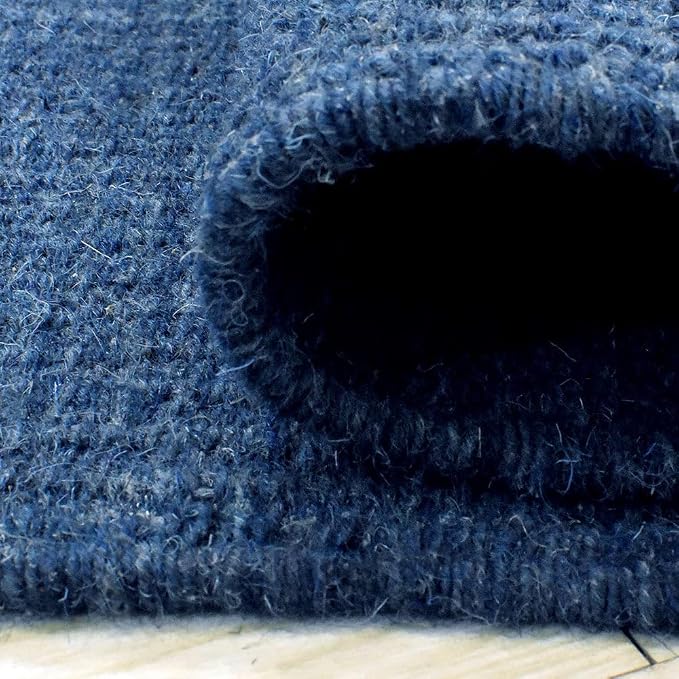 Rugsotic Carpets Hand Woven Flat Weave Kilim Wool 4'x6' Area Rug Solid Blue - Image 6