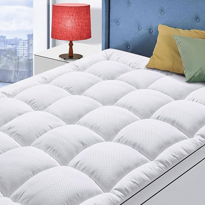 Full Size Mattress Topper for Back Pain, Cooling Extra Thick Mattress Pad Cover by MATBEBY