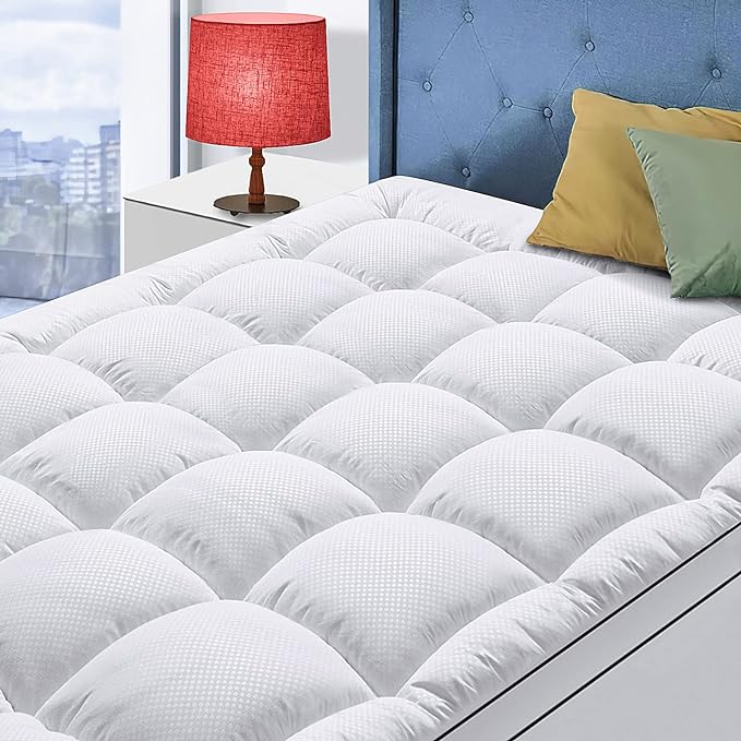 Queen Size Mattress Topper for Back Pain, Cooling Extra Thick Mattress Pad Cover by MATBEBY