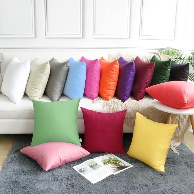 Thmyo 4-Pack 100% Cotton Comfortable Solid Decorative Throw Pillow Case - Image 4