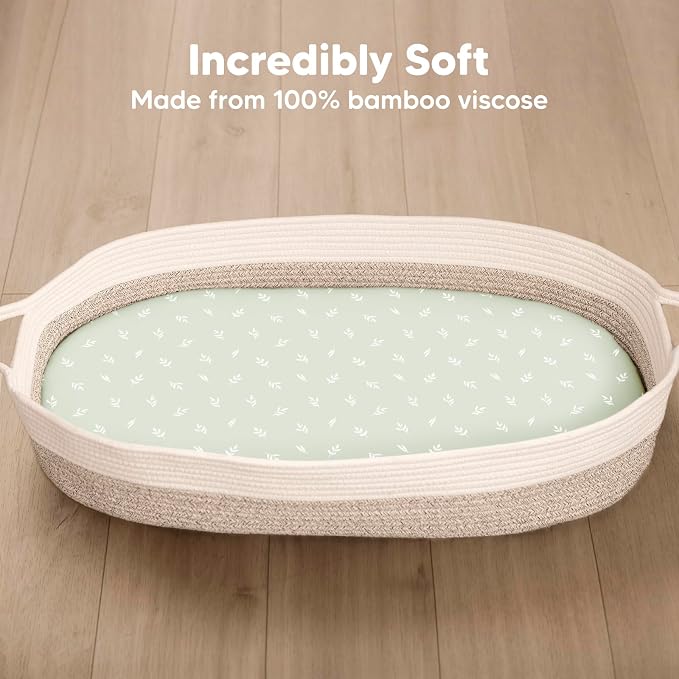 2-Pack Baby Bassinet Sheets Girl, Boy - Image 2