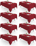 Pureegg Rectangle Table Cloth 60" x 84" – 8 Packs, Durable Polyester Tablecloth by Pureegg