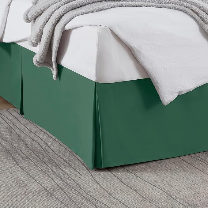 Nestl Hunter Green Bed Skirt King Size by Nestl