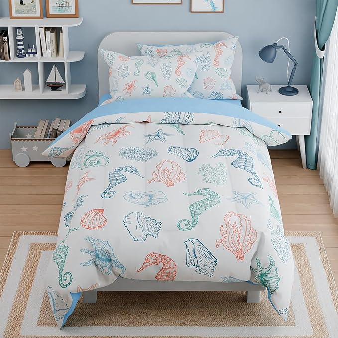 Kids Bedding Set for Girls Boys, Ultra Soft Microfiber Comforter Set Full Size by SANDJEST