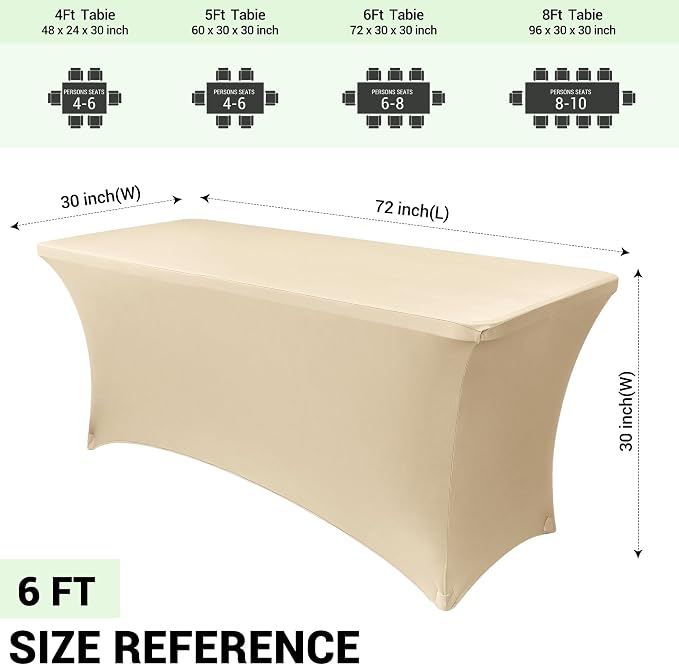 Obstal 6 Pack Stretch Spandex Table Covers - Image 3