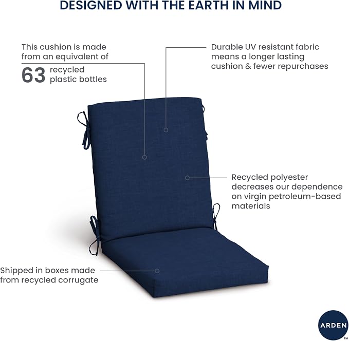 Arden Outdoor Dining Chair Cushion, 20 x 20, Rain-Proof, Fade Resistant - Image 11