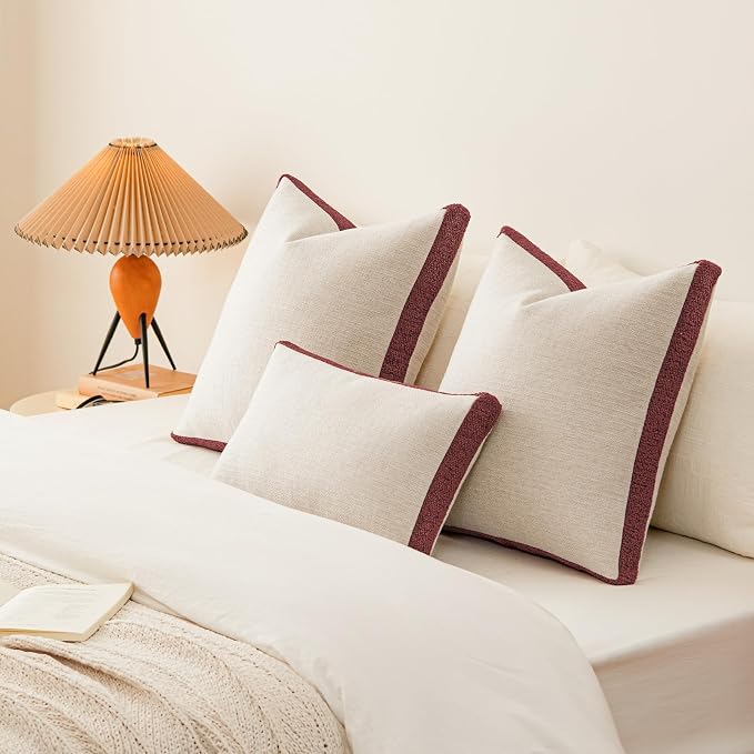 a moment Christmas Red Loop Yarn Linen-Like Pillow Cover Natural Soft - Image 7