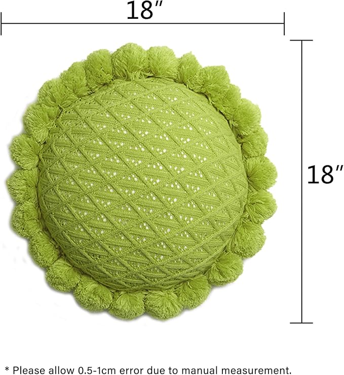 Acrylic Knitted Round Throw Pillow Knitting Bohemian Circular Cushion Pillow - Image 4