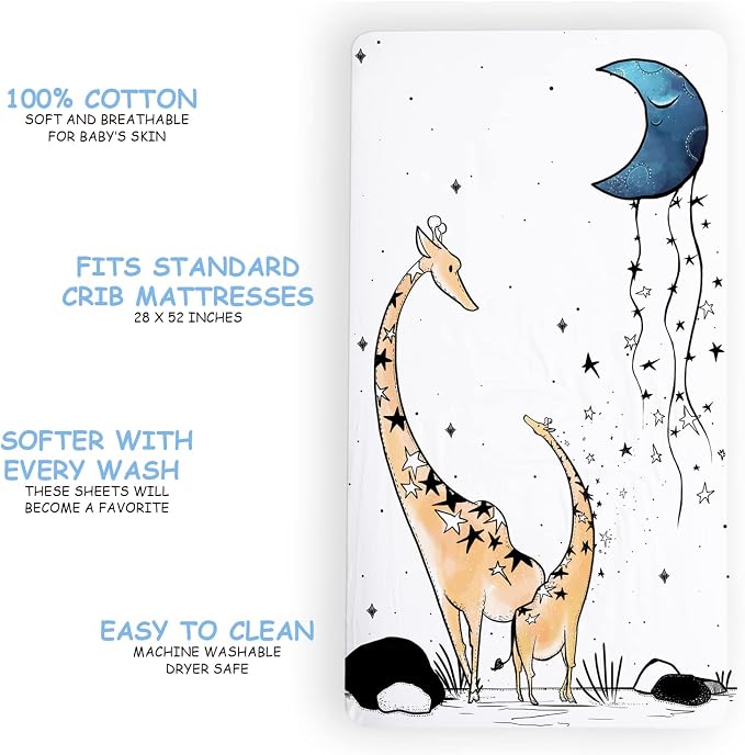 JumpOff Jo - Fitted Crib Sheet, Super Soft Breathable 100% Cotton Baby Crib - Image 2