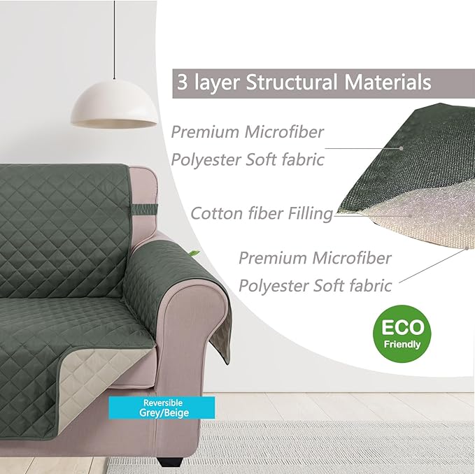 U-NICE HOME Loveseat Sofa Cover Reversible Couch Covers - Image 4