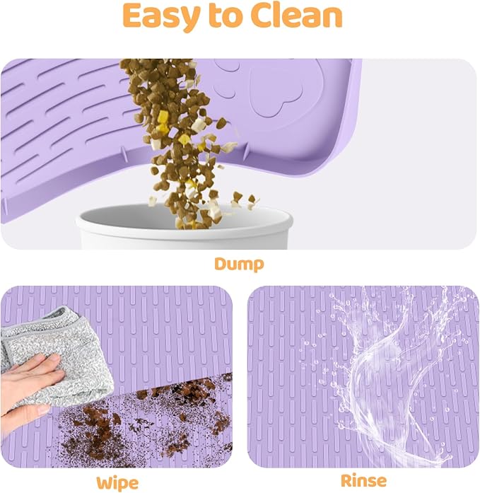 Dog Food Mat, Extra Large 34" x 22" Silicone Pet Feeding Mat - Image 5