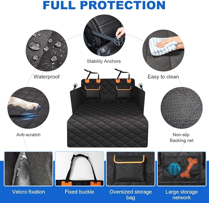 4-in-1 SUV Cargo Liner for Dogs, Non-Slip Water Resistant Pet Trunk Mat - Image 7