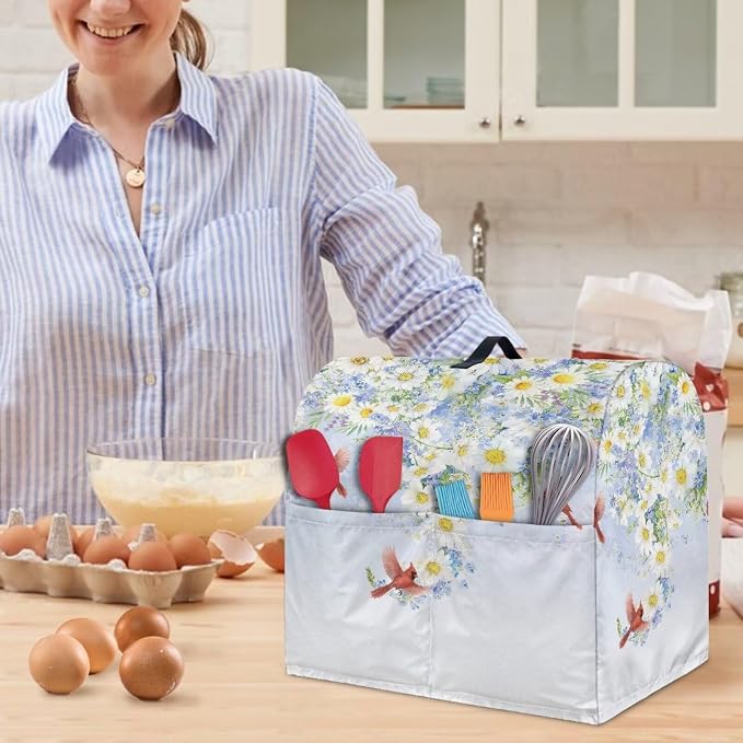 Cardinal Bird with Flower Mixer Dust Covers 4.5-5 Quart Stand Mixer Covers - Image 5