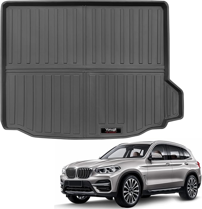 Custom for 2018-2024 BMW X3 Cargo Mats Trunk Liner All Weather TPE Protection by Yonugli