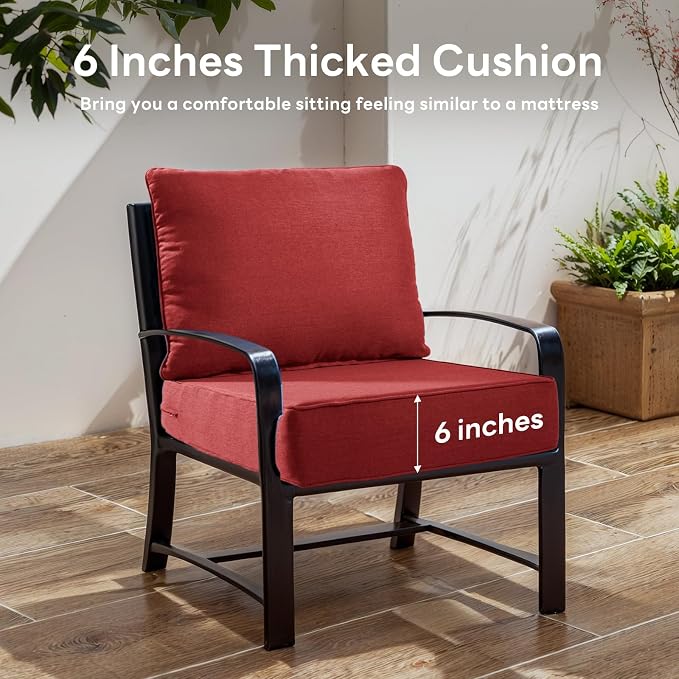 6 inches Thicker Outdoor Chair Cushions Set- 24" *24" *6" Waterproof Patio - Image 3