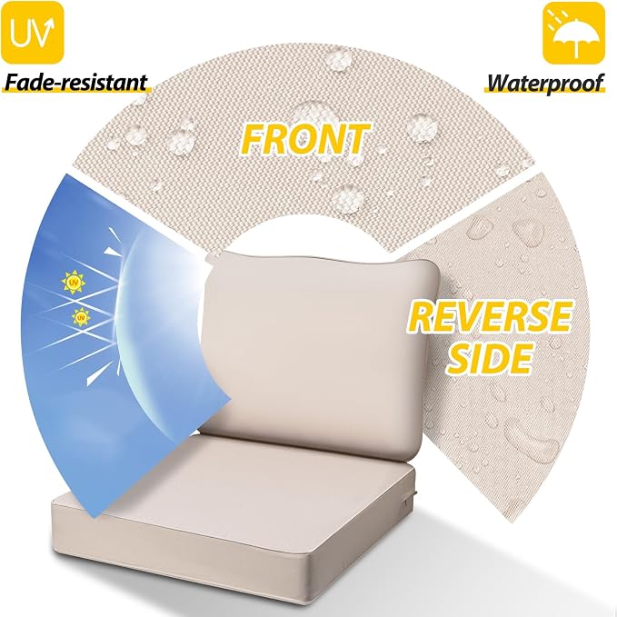 AAAAAcessories Outdoor Deep Seat Cushions, Waterproof, Fade-Resistant Patio - Image 2