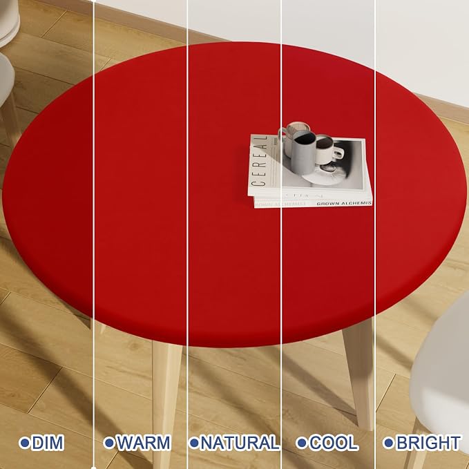 Round Spandex Christmas Tablecloth, Elastic Fitted Waterproof Tablecloths - Image 7