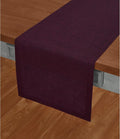 Solino Home Linen Chambray Burgundy Table Runner 90 Inches Long by SolinoHome