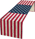 July 4th Table Runner Rustic American USA Flag Seasonal Dinner Runner by moderw