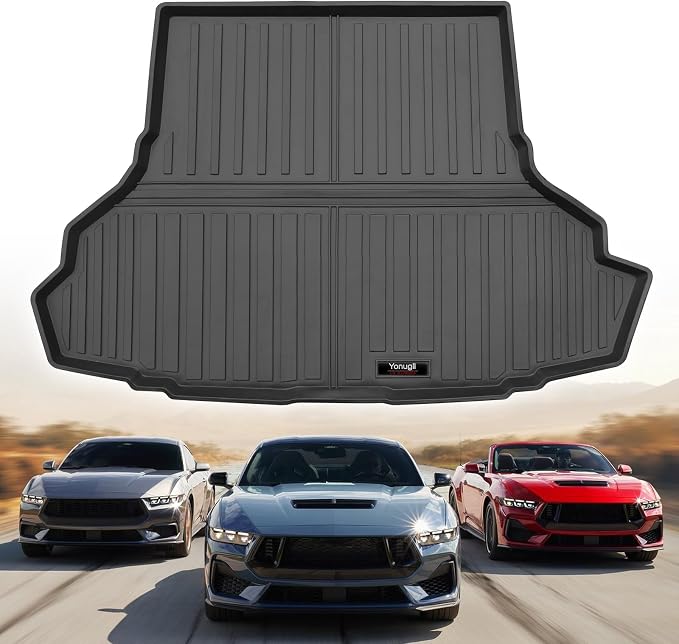 Custom for 2015-2026 Ford Mustang Coupe Cargo Mats Trunk Liner All Weather TPE by Yonugli