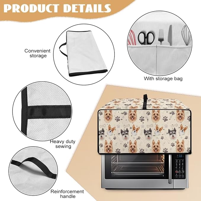 Air Fryer Toaster Oven Dust Cover Washable Fabric Convection Oven Protector - Image 5