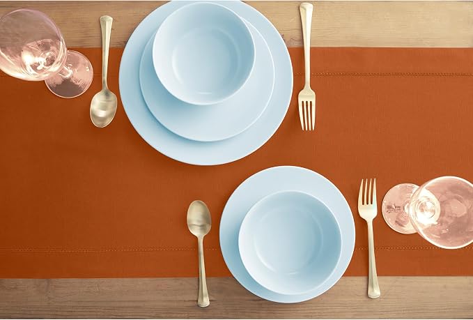 Solino Home Cotton Linen Cinnamon Table Runner 120 Inches Long - Image 3