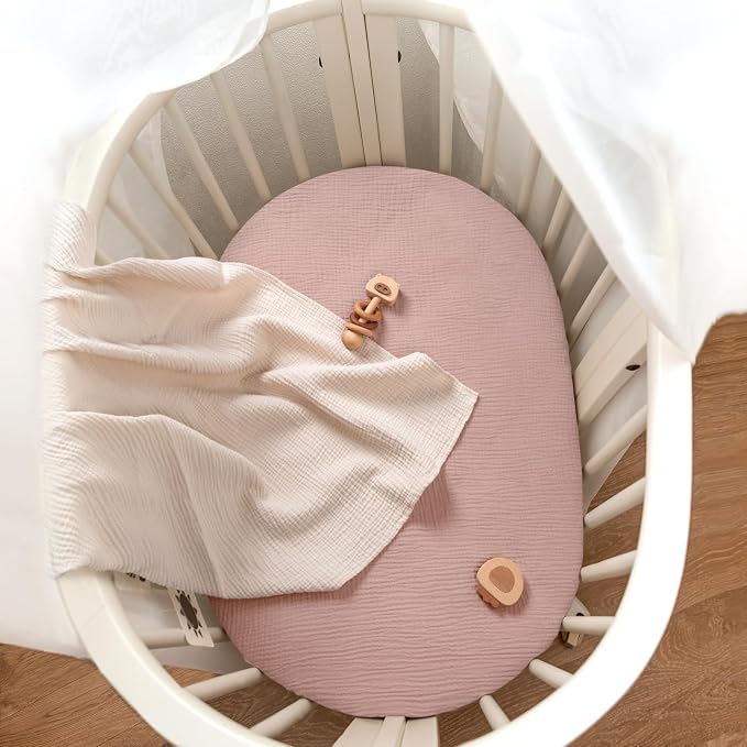lulumoon Baby Muslin Bassinet Sheets: Snuggly Soft Cotton Sheets - Image 3
