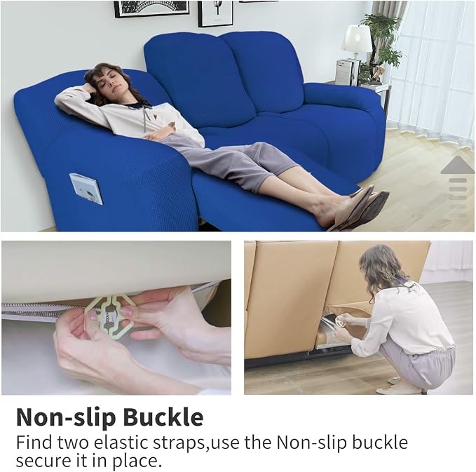 Easy-Going 6 Pieces Recliner Loveseat Stretch Sofa Slipcover Sofa Cover - Image 3
