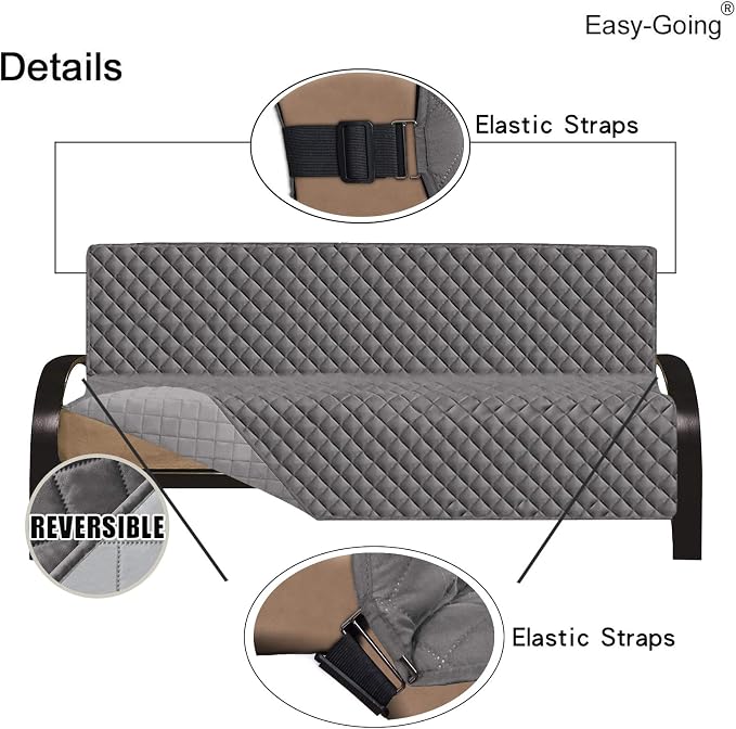Easy-Going Futon Sofa Slipcover Reversible Armless, Furniture Protector Couch - Image 3