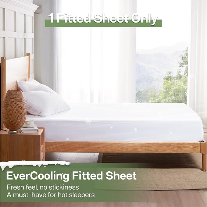 MR&HM Queen Fitted Sheet Only, Ultra-Soft Rayon Derived from Bamboo & Polyester - Image 3