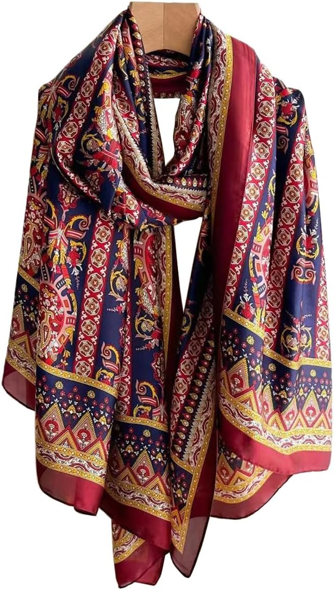 Fashion Scarves Scarf 100% Silk Feeling Scarf Silk Like Scarves Long by Myneiyi