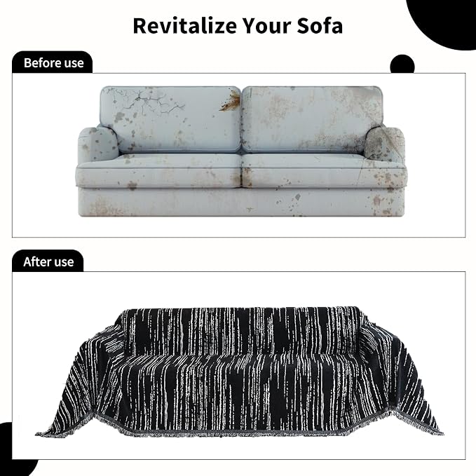 Chenille Couch Cover Pet Friendly, Sofa Cover Washable, Reversible Sofa - Image 6