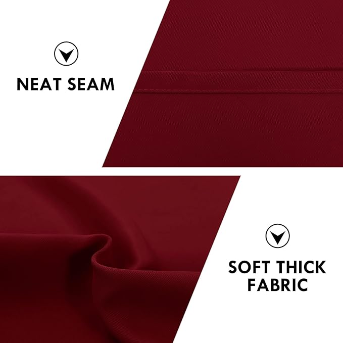 DWCN Burgundy Room Darkening Blackout Curtains - Image 6