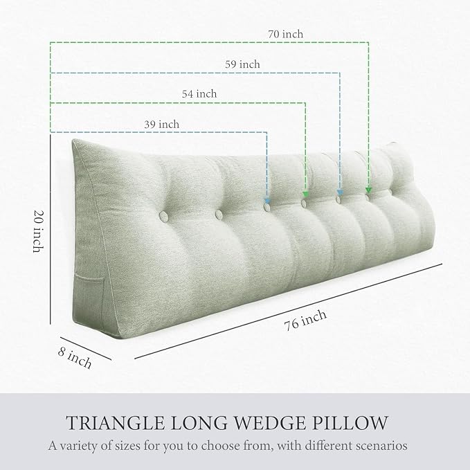 Wedge Headboard Pillow Dorm Room Reading Pillow Back Support - Image 3