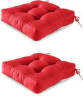 ARTPLAN Outdoor Seat Cushion, Square Thick Tufted Pure Chair Cushion by ARTPLAN