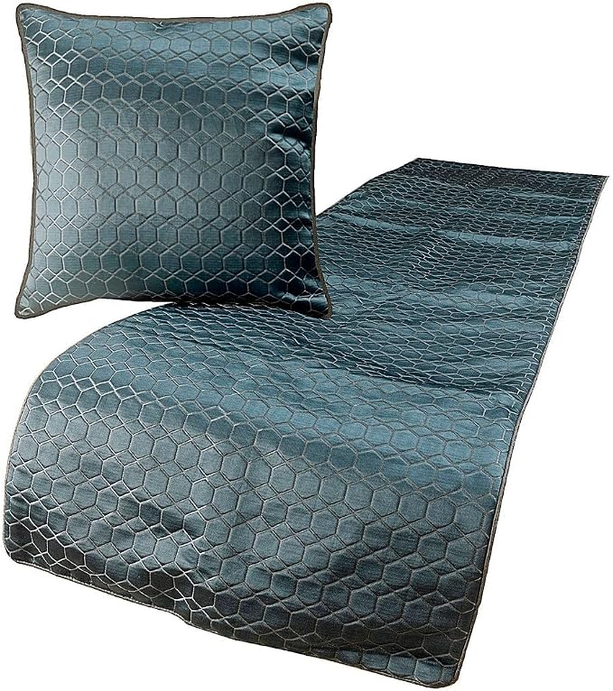 The HomeCentric King Queen Twin Blue Decorative Full 68"x18" Bed Runner Without by TheHomeCentric