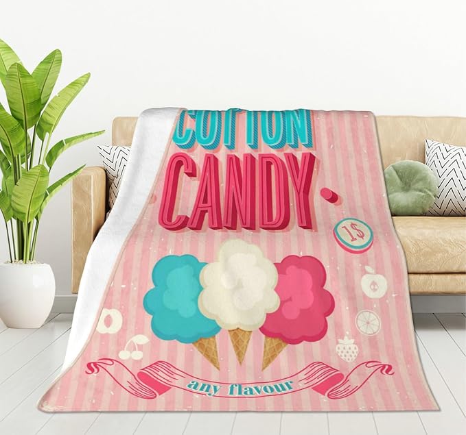 HGOD DESIGNS Candy Throw Blanket Sweet and Colorful Candy Pink Blanket Super by HGOD+DESIGNS