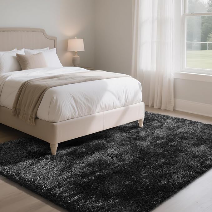 Fluffy Rug Shaggy Area Rug, Small Bedside Rug, Soft Fluffy Shaggy Entryway - Image 3