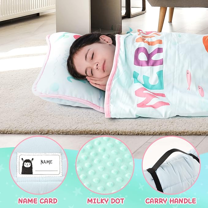 TANOSHII® Toddler Nap Mat with Pillow and Blanket, Portable Kids Sleeping Mats - Image 4