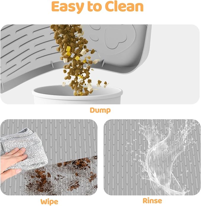 Dog Food Mat, Extra Large 40" x 28" Silicone Pet Feeding Mat - Image 5