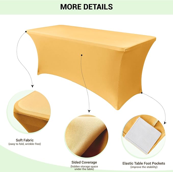 Obstal 6 Pack Spandex Stretch Table Covers - Image 3