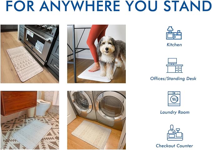 Klay Home Kitchen mats for Floor Anti Fatigue, 3/4" Thick 100% PU Memory Foam - Image 6