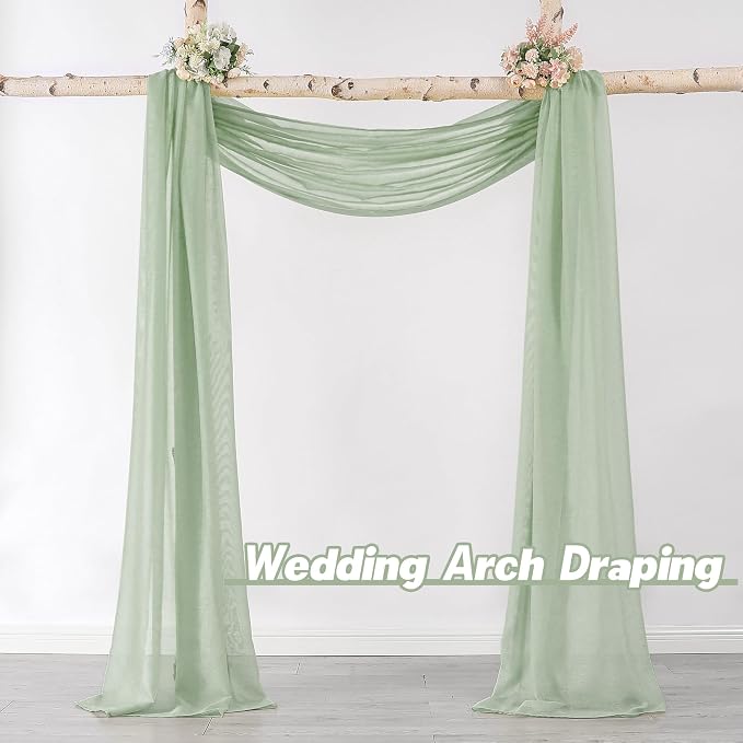 DONREN Sage Green Semi-Sheer Window Valance - Image 2