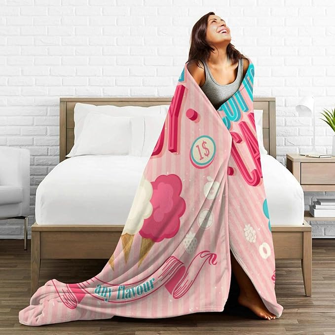 HGOD DESIGNS Candy Throw Blanket Sweet and Colorful Candy Pink Blanket Super - Image 5