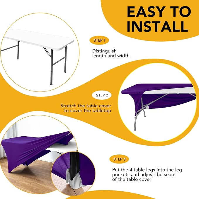 6-Pack Premium Purple Spandex Tablecloths - Image 8