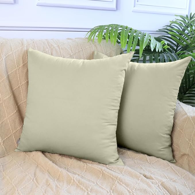 4-Pack 100% Cotton Comfortable Solid Decorative Throw Pillow Case, Thmyo Square - Image 2