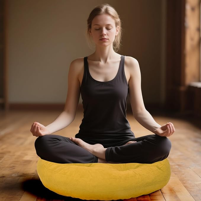 Meditation Floor Pillow Set of 2, Round Large Pillows Seating - Image 5
