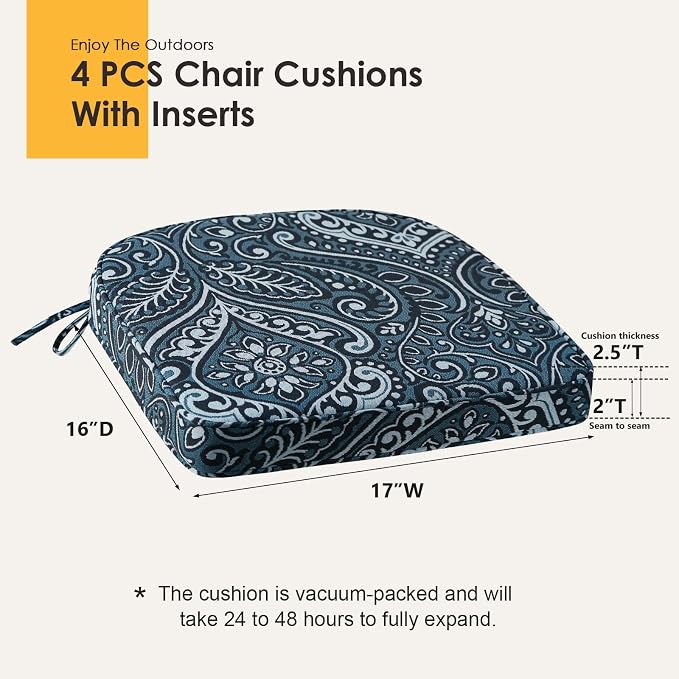 Outdoor Round Corner Seat Cushion, Non Slip Seat Cushion Pads - Image 5