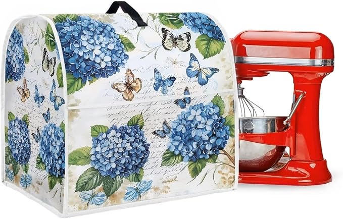 Butterfly Stand Mixer Cover 6-8 Quart Hydrangea Floral Kitchen Appliance Dust - Image 4